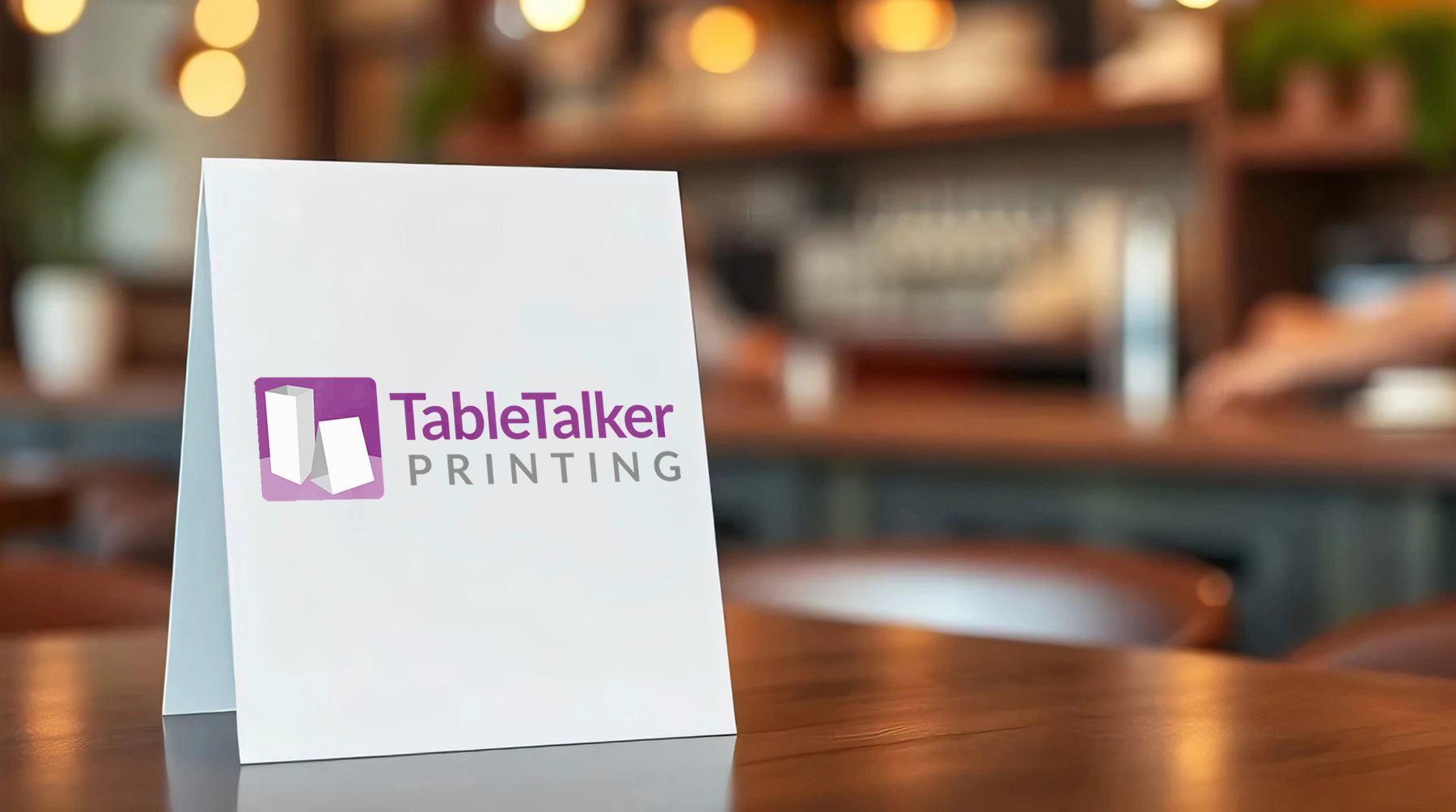 Table Talker Printing on tent card